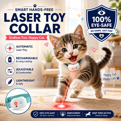 Smart Interactive Hands-Free Cat Laser Collar Toy